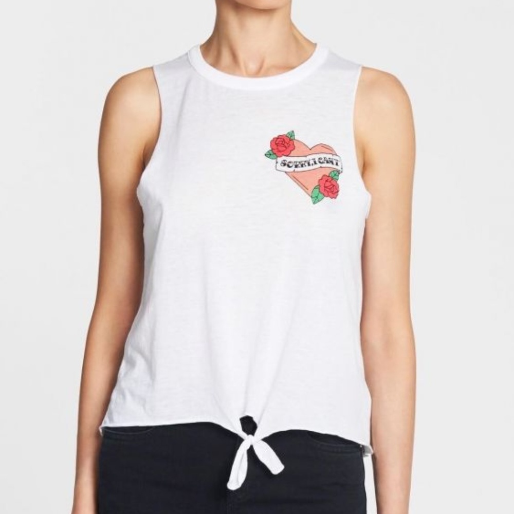 Chaser women white Sorry I Can’t tank top